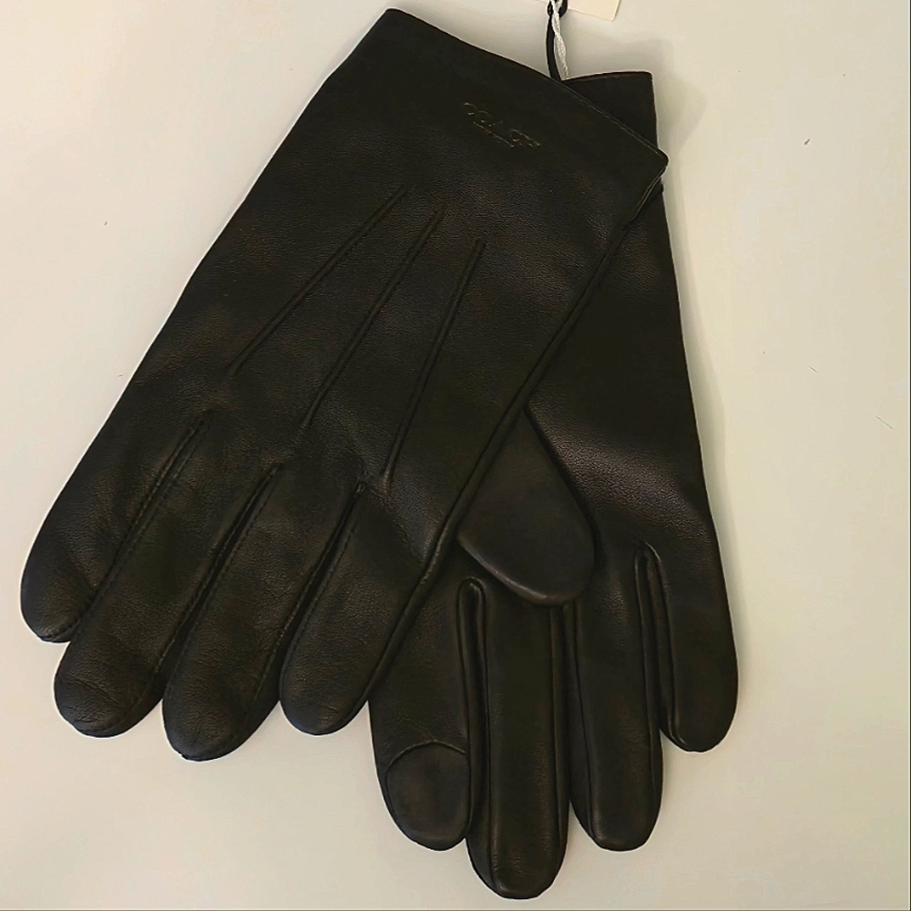 NWT Coach Black Leather Gloves